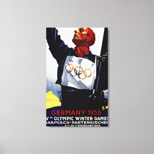 1936 Werbeplakat für Olympische Winterspiele Leinwanddruck (Vorderseite)