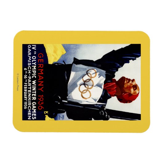 1936 Werbeplakat für Olympische Winterspiele Magnet (Horizontal)