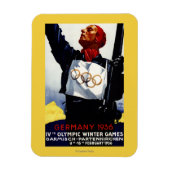 1936 Werbeplakat für Olympische Winterspiele Magnet (Vertikal)