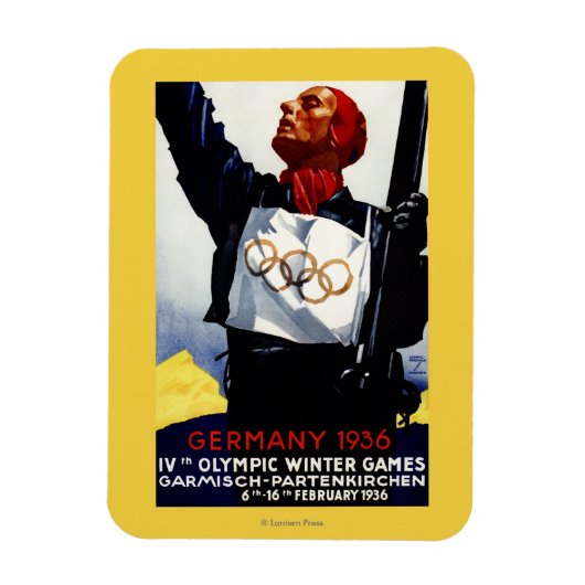 1936 Werbeplakat für Olympische Winterspiele Magnet (Vertikal)