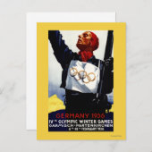 1936 Werbeplakat für Olympische Winterspiele Postkarte (Vorne/Hinten)