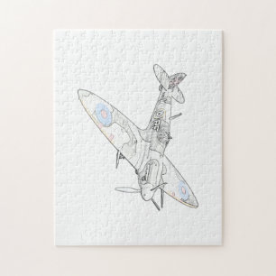 1936 WWII Spitfire-Kampfflugzeug-Farben Puzzle