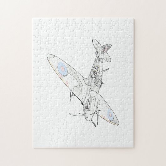 1936 WWII Spitfire-Kampfflugzeug-Farben Puzzle (Vertikal)
