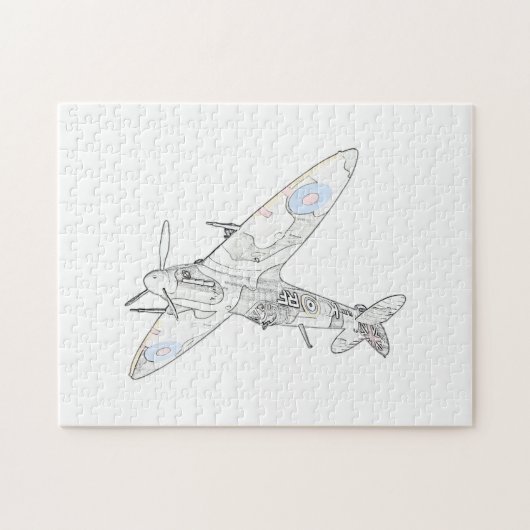 1936 Zweite Weltkrieg Feuerwehrflugzeug-Farbe Spit Puzzle (Horizontal)