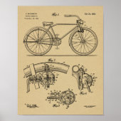 1937 Bicycle Generator Design Patent Art Print Poster (Vorne)