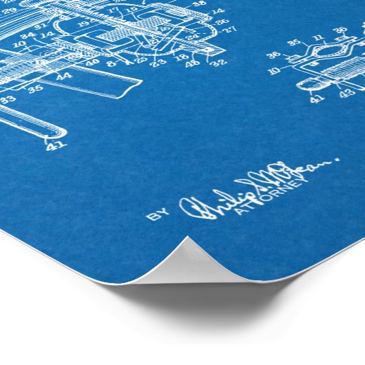 1937 Bicycle Generator Design Patent Art Print Poster (Ecke)