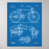 1937 Bicycle Generator Design Patent Art Print Poster (Vorne)