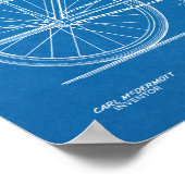 1937 Bicycle Headlamp Design Patent Art Print Poster (Ecke)