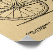 1937 Bicycle Headlamp Design Patent Art Print Poster (Ecke)