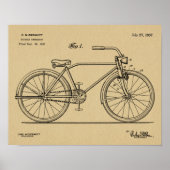 1937 Bicycle Headlamp Design Patent Art Print Poster (Vorne)