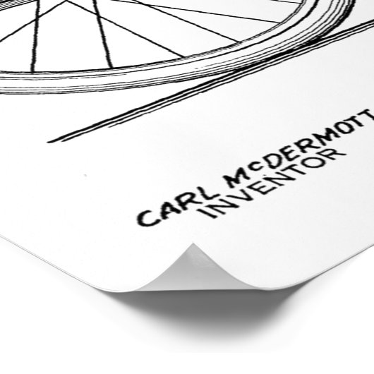 1937 Bicycle Headlamp Design Patent Art Print Poster (Ecke)