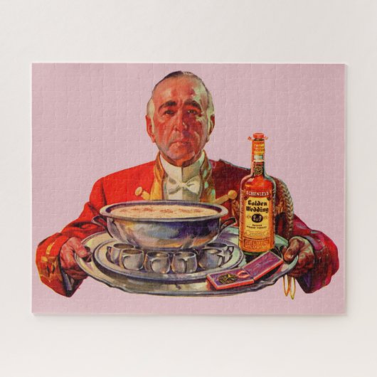 1937 Butler mit Tray und Golden Wedding Whiskey Puzzle (Horizontal)