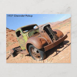 1937 Chevy Lieferwagen in der Wüste von Arizona Postkarte