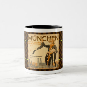 1937 MÜNCHEN DEUTSCHLAND REISEPROSPEKT ZWEIFARBIGE TASSE