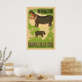 1937 Sehen Sie das Nilpferd im Brookfield Chicago  Poster (Küche)