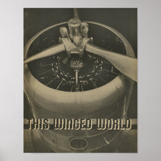 1938 Aviation Airplane Motor Magazine Art Print Poster (Vorne)