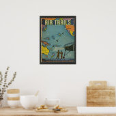 1938 Aviation Magazine Airplane Cover Art Print Poster (Küche)