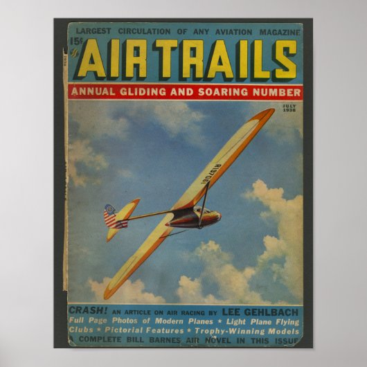 1938 Aviation Magazine Airplane Cover Art Print Poster (Vorne)