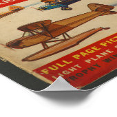 1938 Aviation Magazine Airplane Cover Art Print Poster (Ecke)