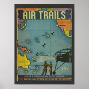 1938 Aviation Magazine Flugzeug Cover Art Druck Poster