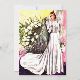 1938 Hochzeitsgown Print Braudusche Einladung