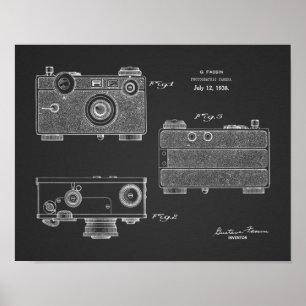 1938 Vintage-Kamera-Patentkunst-Druck Poster