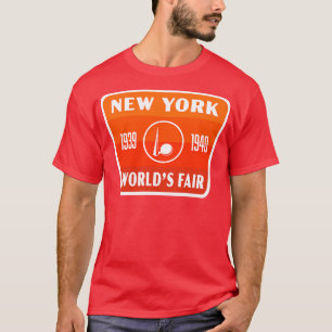 193940 New York World Fair Retro Abzeichen Orange T-Shirt