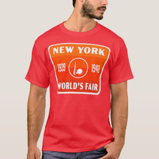 193940 New York World Fair Retro Abzeichen Orange T-Shirt