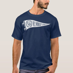 193940 New York World Fair Statue Pennant White T-Shirt