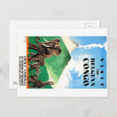 1939 Belgischer Kongo-Elefanten Reiseplakat Postkarte (Vorne/Hinten)