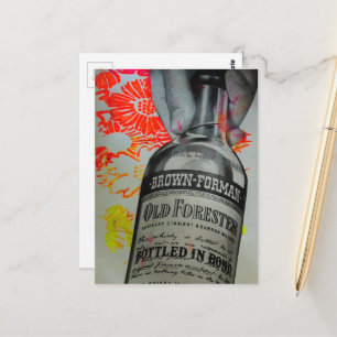 1939 Bottled in Bond Whisky Mixed Media Collage Postkarte