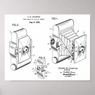 1939 Faltkamera Patent Art Zeichnend Druck Poster