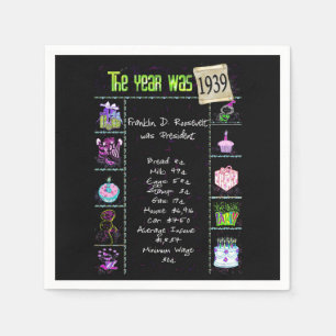 1939 Geburtstag Trivia Napkins Serviette