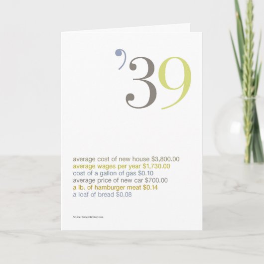 1939 Geburtstagspass Fakten Karte (Vorderseite)