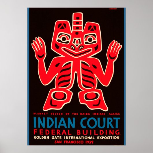 1939 Golden Gate World Expo Indian Court Ad copy Poster (Vorne)