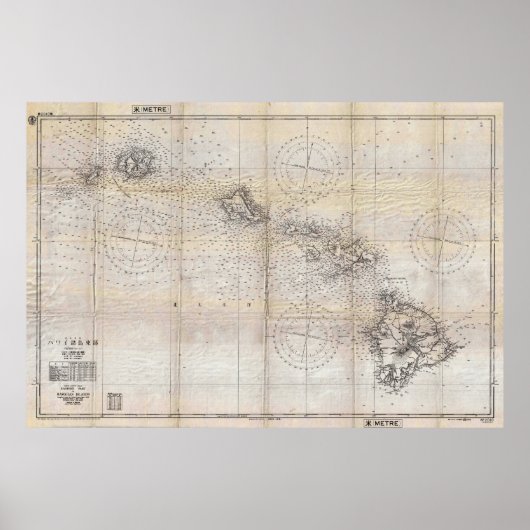 1939 Japanische Karte von Hawaii Pearl Harbor Poster (Vorne)