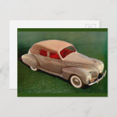 1939 Lincoln Zephyr Postkarte (Vorne/Hinten)