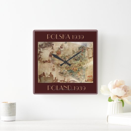 1939 MAP OF POLAND QUADRATISCHE WANDUHR (Zuhause)