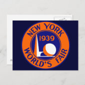 1939 New York World's Fair Postkarte (Vorne/Hinten)