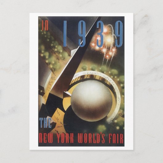 1939 New York World's Fair Postkarte (Vorderseite)