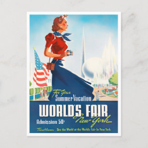 1939 New York World's Fair Vintage Reise Postkarte