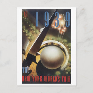 1939 New Yorker Weltausstellung Postkarte