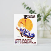 1939 Paris 12 Stunden Vintages Rennen Postkarte (Stehend Vorderseite)