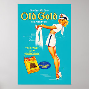 1939 Petty Girl Poster - Old Gold Zigaretten