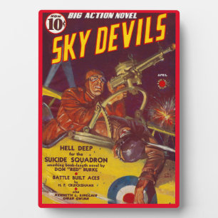 1939 SKY DEVILS PULP MAGAZINE COVER FOTOPLATTE