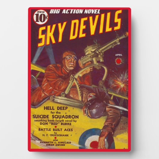 1939 SKY DEVILS PULP MAGAZINE COVER FOTOPLATTE (Vorderseite)