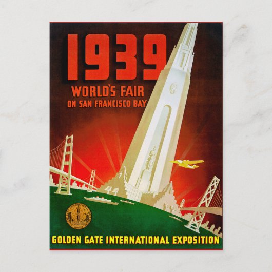 1939 Weltmesse San Francisco Postkarte (Vorderseite)