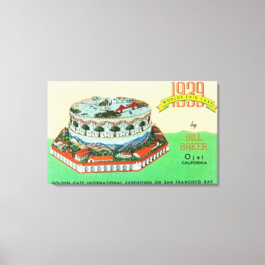 1939 World Fair Cake von Bill Baker in Ojai Leinwanddruck (Vorderseite)