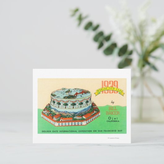 1939 World Fair Cake von Bill Baker in Ojai Postkarte (Stehend Vorderseite)