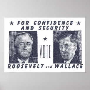 1940 Abstimmung Roosevelt + Wallace, grau Poster